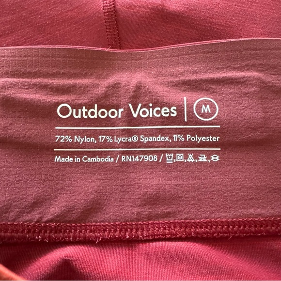 Outdoor Voices TechSweat 7/8 Zoom Red/Orange Leggings Size Medium - Picture 8 of 8